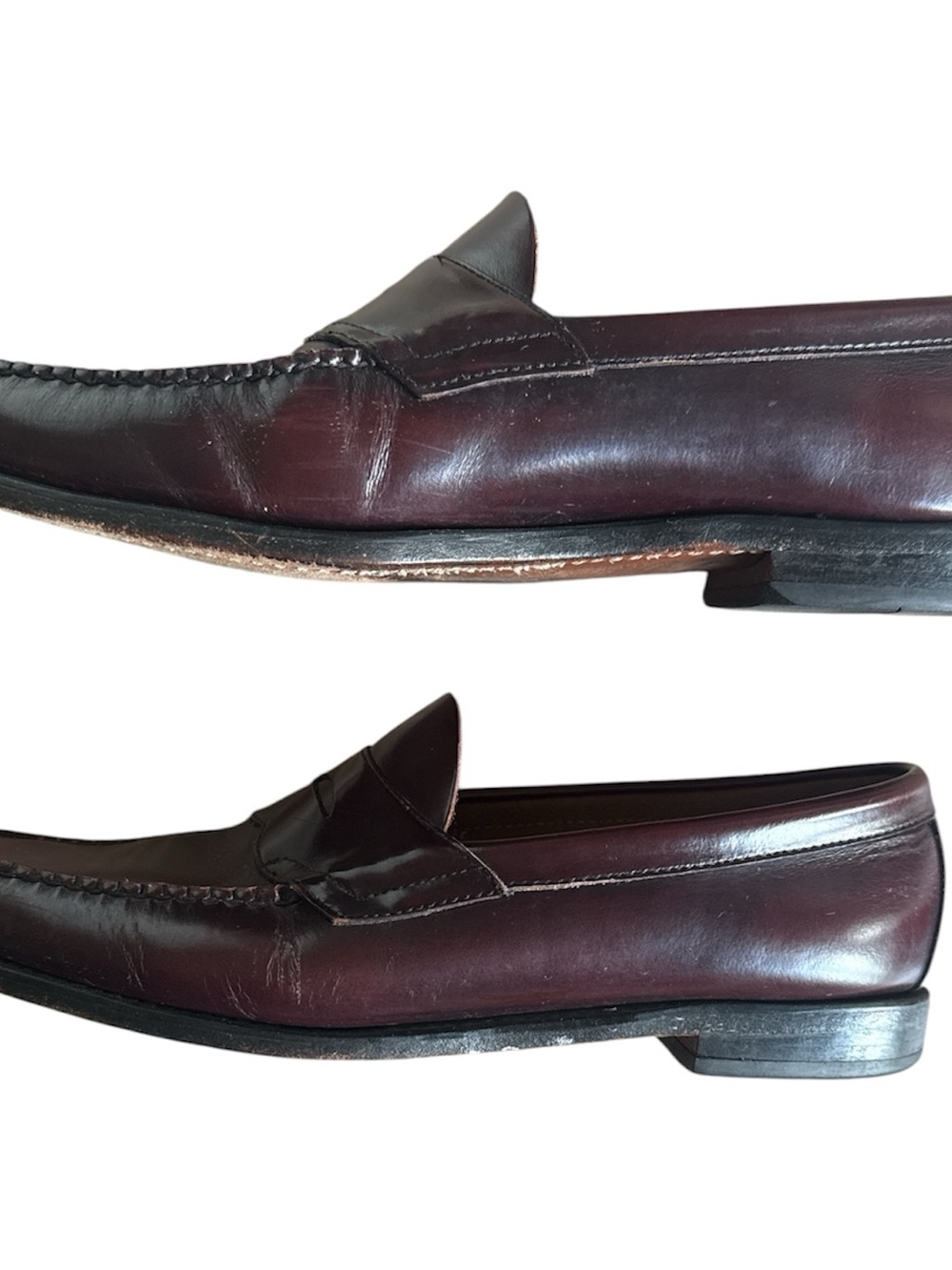G.H. Bass Weejuns Men's 12 D Burgundy Leather Penny Loafers 620001 Academia Prep - Picture 4 of 10